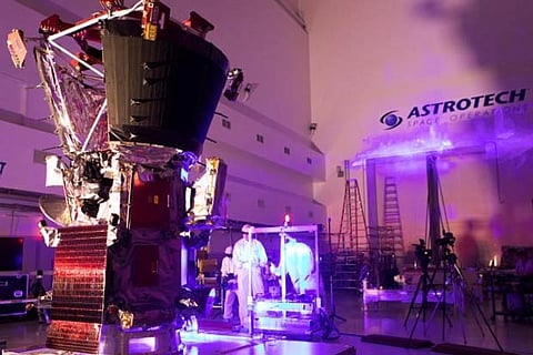 Technicians perform testing on NASA's Parker Solar Probe which will travel through Sun's atmosphere