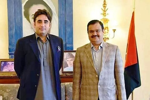 PPP chief Bilawal Bhutto (L) with Mahesh Malani