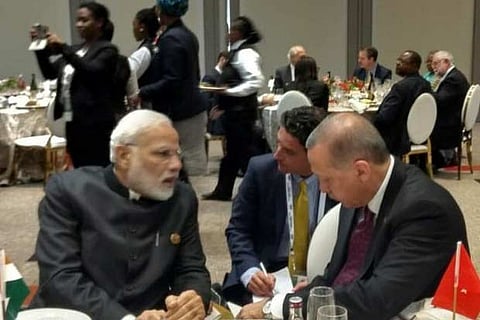 PM Narendra Modi meeting Turkish President Erdogan.