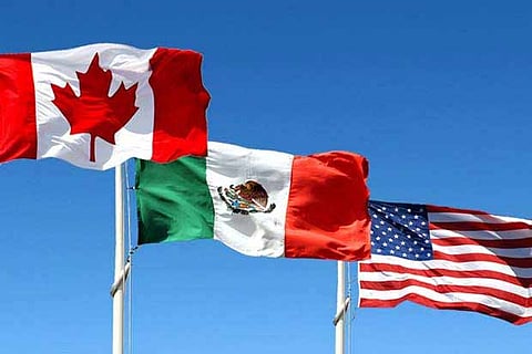 NAFTA country flags.