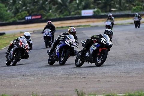 Ahamed finishes first followed by Jagan in MRF Motorcycle Racing Championship