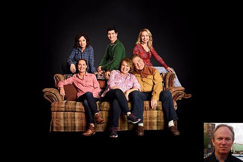 The cast of Roseanne, (inset) Ian Buruma