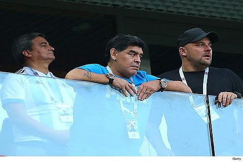 Diego Maradona in the stands