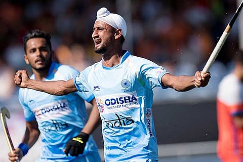 Mandeep Singh ecstatic after hitting the goal