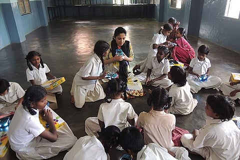 Girls in Annai Ashram in Tiruchy receive classes in coding