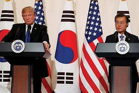 US President Donald Trump and South Korea's President Moon Jae-in