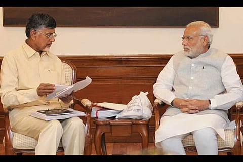 N Chandrababu Naidu with PM Narendra Modi