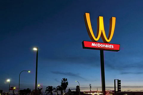 McDonald's 'M' logo is turned upside down in honour of International Women's Day in California
