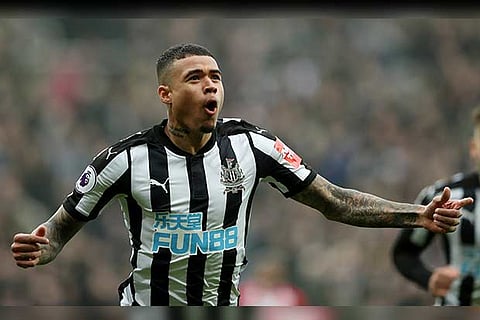Newcastle United's Kenedy celebrates scoring their second goal