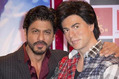 Shah Rukh Khan with his wax figure