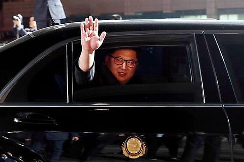 North Korean leader Kim Jong Un bids farewell to South Korean President Moon Jae-in