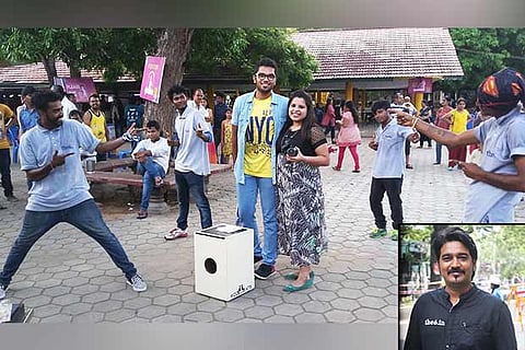 During one of the group?s ?surprises?; (inset) Sakthivel