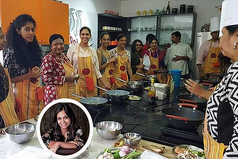 Cook-off between mothers and their children; (inset) Suneethi Raj, Founder of LocalXO
