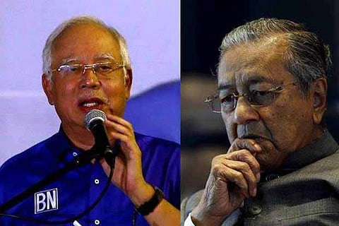 Scandal-hit Prime Minister Najib Razak and former authoritarian leader Mahathir Mohamad.