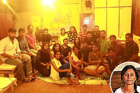 A picture from a previous meet-up; Saranya Sreenevasan (inset)