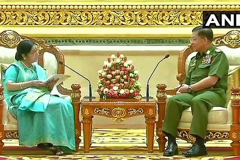 EAM Sushma Swaraj met Commander-in-Chief Myanmar armed forces, Senior General Min Aung Hlaing