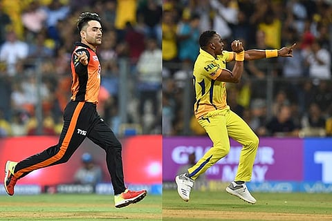Rashid Khan; (R) Dwayne Bravo