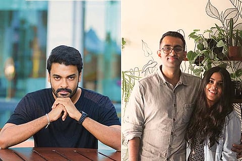 Abhinay Vaddi; (R) Shrutilaya Ramanathan with husband