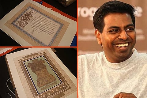 Copies of replica that were printed initially; Vijay Anand (right)