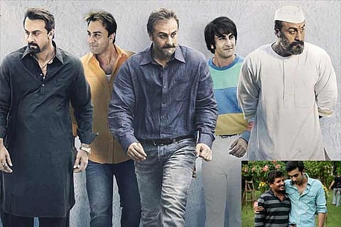 Ranbir Kapoor in Sanjay Dutt's biopic.Inset: Cinematographer Ravi Varman with Ranbir Kapoor