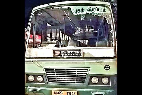 The government bus that was damaged