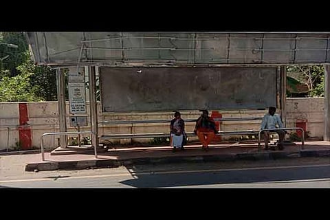 Passengers worried about the poor upkeep of the bus shelter located at ICF Kambar Arangam