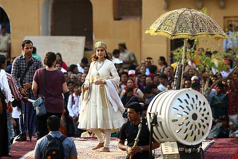 Kangana in the sets of Manikarnika