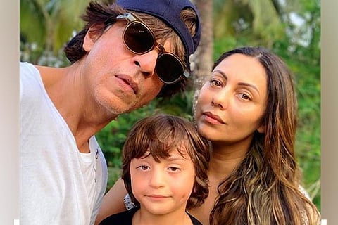 Shah Rukh with Gauri and son AbRam