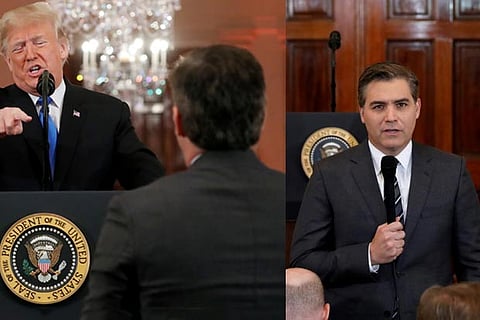 US President Trump argues with CNN reporter Jim Acosta