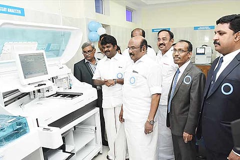 D Jayakumar, Fisheries Minister, tours the Institute of Diabetology at Stanley Medical College Hospi