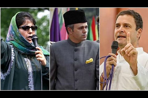 Mehbooba Mufti, Omar Abdullah and Rahul Gandhi