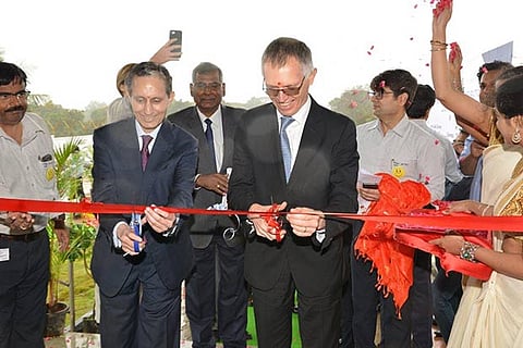 CK Birla, Chairman of the CK Birla group and Carlos Tavares, Chairman, Groupe PSA, at the launch event