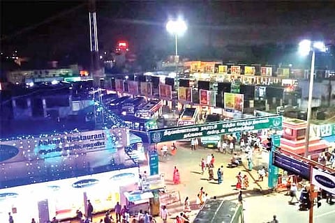 The existing bus terminus at Tiruvannamalai