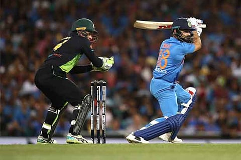 Virat Kohli plays a shot