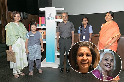 Dr Preetha Reddy, AK Viswanathan with special needs children; (Inset) Gita Srikanth, Kalyani Pramod