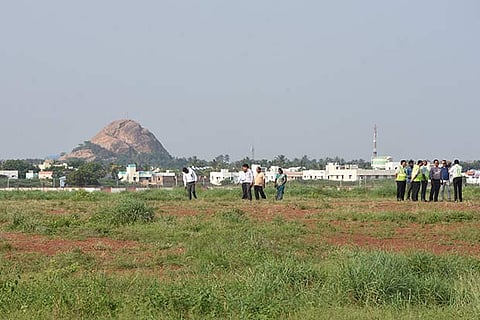 Officials inspect the airport premises on Saturrday