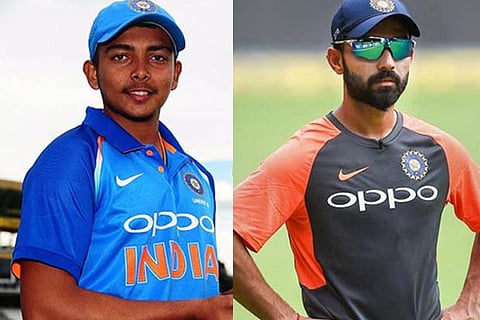 Prithvi Shaw (L); Ajinkya Rahane