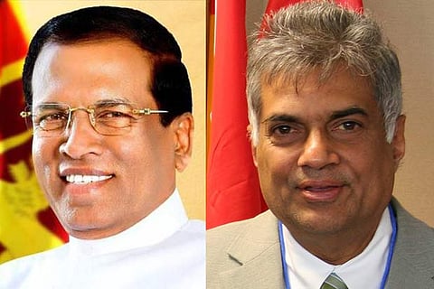 (l-R) Maithripala Sirisena, Ranil Wickremesinghe