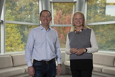 James M Whitehurst, CEO, Red Hat with Ginni Rometty, Chairman, President, and CEO of IBM (right)