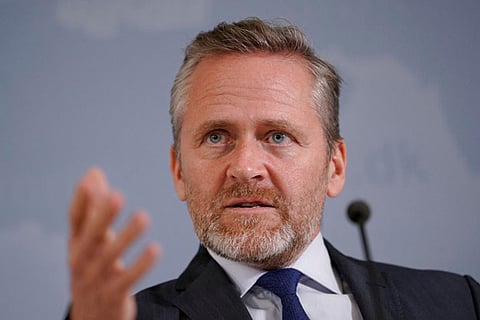 Danish Foreign Minister Anders Samuelsen speaks during a news conference