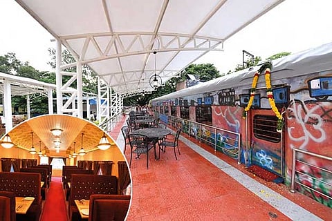 External and internal view of the newly-opened coach restaurant at the Rail Museum
