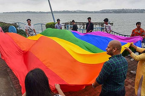 LGBTQ members celebrate the Supreme Court verdict which decriminalises consensual gay sex in Bhopal