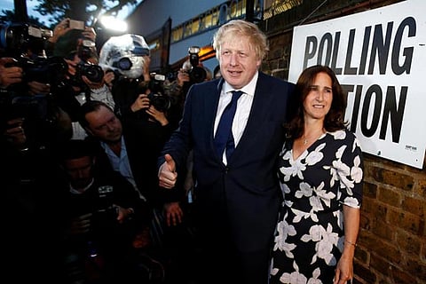 Former London Mayor Boris Johnson and his wife Marina Wheeler