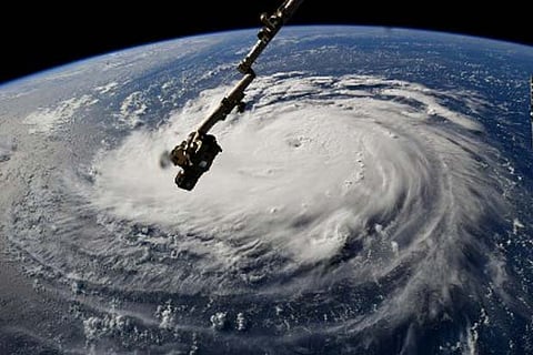 Enhanced satellite image of Hurricane Florance from space