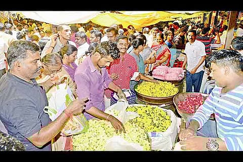Coimbatore flower market bustling with activity