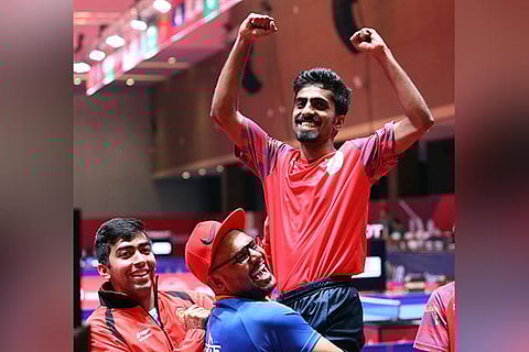 Table Tennis player Sathiyan was part of the team which won a historic bronze at the Asiad