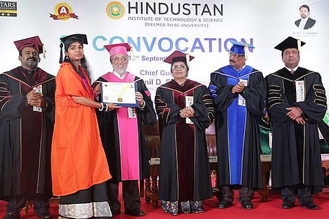 Chief guest Prof Anil Sahasrabudhe along with other dignitaries at HITS convocation