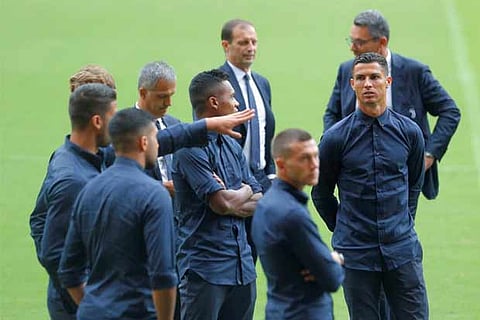 Firecrackers and bangers set off outside Juventus players' hotel in Valencia