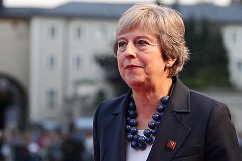 Britain's PM Theresa May arrives for the informal meeting of European Union leaders