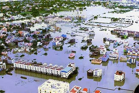 A flood-affected area